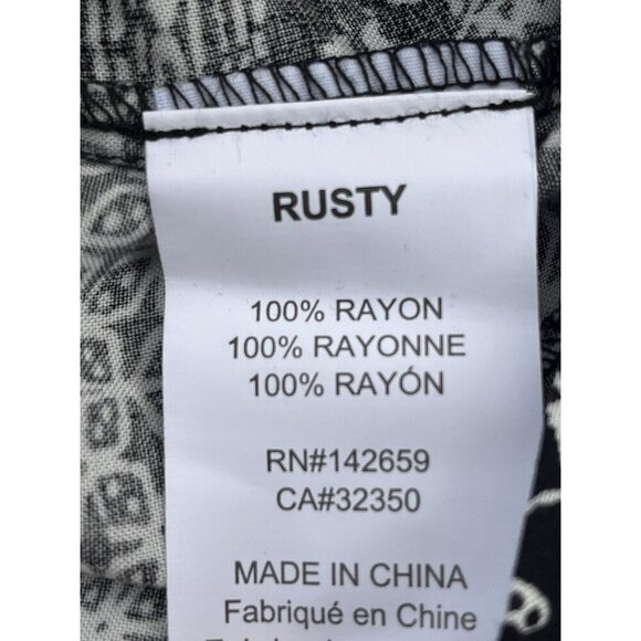 Rusty White Black Printed Casual Lightweight Grage Pants Size M - Picture 13 of 16